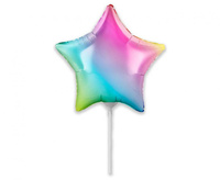 Balon foliowy 9" - "Gwiazda" (gradient pastelowy)