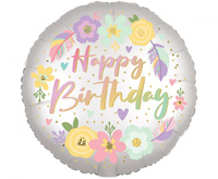 Balon foliowy 18" - Boho Bday Satin Flowers