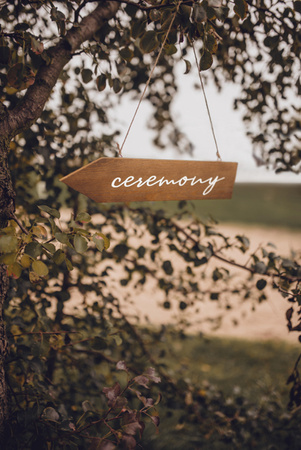 Drewniany drogowskaz  Ceremony, 36x7,5cm