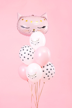 Balony 30 cm, Kotek, Pastel Pure White (1 op. / 50 szt.)