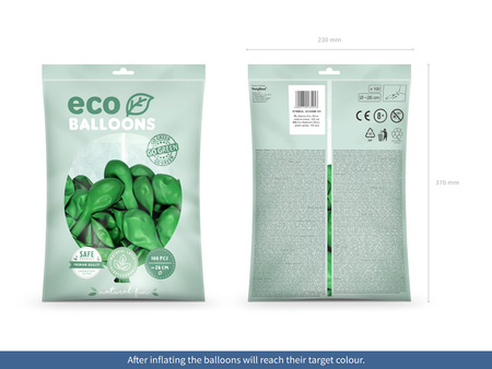 Balony Eco 26cm metalizowane, zielona trawa (1 op. / 100 szt.)
