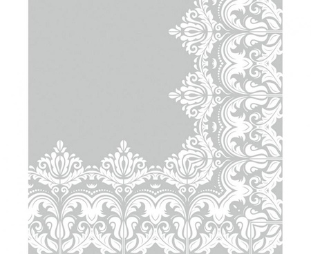 Serwetki papierowe Ornament Border Grey, 33 x 33 cm,  20 szt.