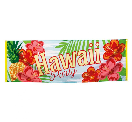 Banner "Hawaii Party", rozm. 74x220 cm, polyester