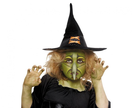 Zestaw farbek do malowania twarzy CZAROWNICA (farbki, gąbka, aplikator)