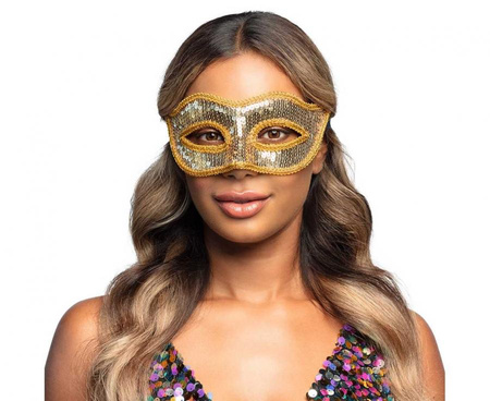 Maska Wenecka, złote cekiny