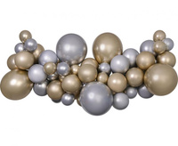 Girlanda balonowa DIY Srebrno-złota SHINE, 65 szt.