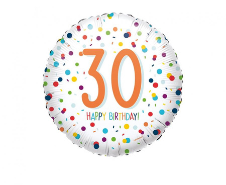 Balon foliowy 18 cali Confetti Bday 30, zapakowany
