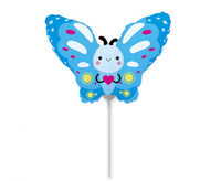 Balon foliowy 14" - Motylek (niebieski)