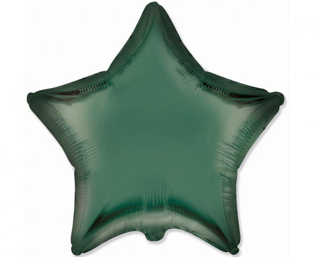Balon foliowy 18" - Gwiazda (satynowy c. zielony)