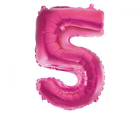 Balon foliowy "Cyfra 5", różowa, 35 cm