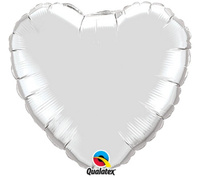 Balon foliowy 18 HRT Serce srebrne