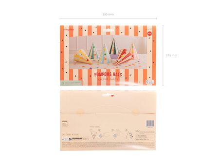 Czapeczki z Pomponami, 16 cm, mix (1 op. / 6 szt.)