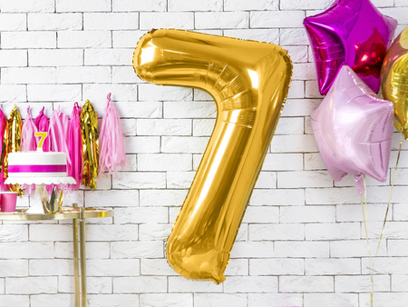 Balon foliowy Cyfra ''7'', 86cm, złoty