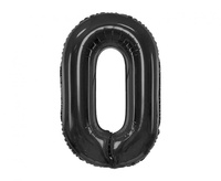 Balon foliowy , cyfra 0, matowa czarna, 85 cm