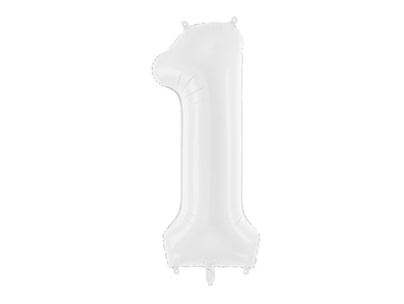 Balon foliowy Cyfra ''1'', 86 cm, biały