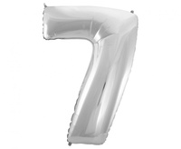 Balon foliowy Cyfra 7, srebrna, 92 cm