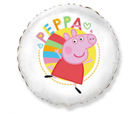 Balon foliowy 18" - Happy Peppa (biały), 1 szt.
