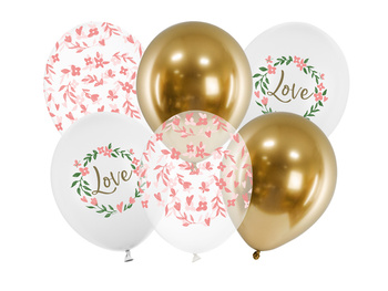 Balony 30 cm, Love, mix (1 op. / 6 szt.)