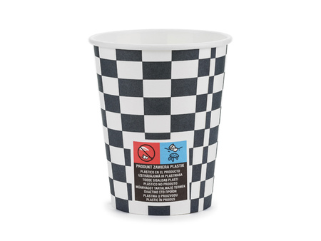 Kubeczki Szachownica, 220 ml, mix (1 op. / 6 szt.)