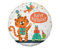 Balon foliowy Tygrysek (Happy Birthday), 18 cali