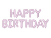 Balon foliowy Happy Birthday, 340x35cm, fiolet