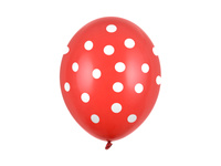 Balony 30cm, Kropki, Pastel Poppy Red (1 op. / 50 szt.)