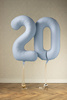 Balon foliowy Cyfra '0', 86cm, mglisty niebieski