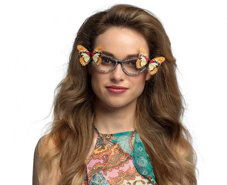 Okulary damskie Party Motyl, wielokolorowe