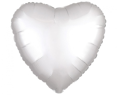Balon foliowy 18 cali Serce Satin Luxe White 43 cm, zapakowany