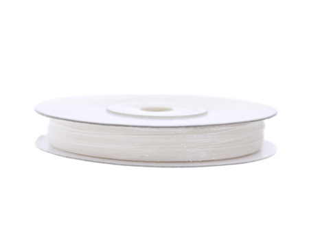 Tasiemka szyfonowa, biały, 3mm/50m (1 szt. / 50 mb.)