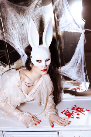 Żelowe naklejki na okno Zakrwawione dłonie, czerwony