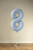 Balon foliowy Cyfra '8', 86cm, mglisty niebieski