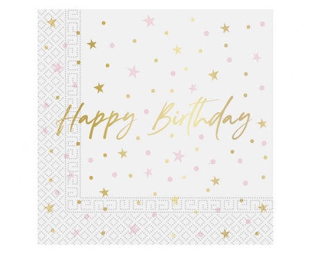 Serwetki papierowe Happy Birthday, FSC, rozm. 33 x 33 cm, 20 szt.