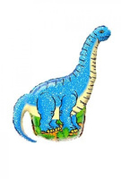 Balon foliowy 14" - "Dinosaur - Diplodocus" (niebieski)