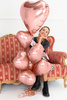 Balon foliowy Serce, 61cm, różowe złoto