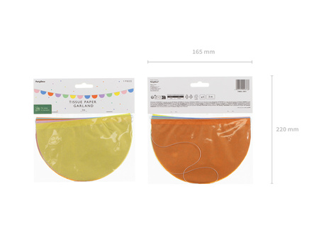 Girlanda bibułowa, mix, 3m