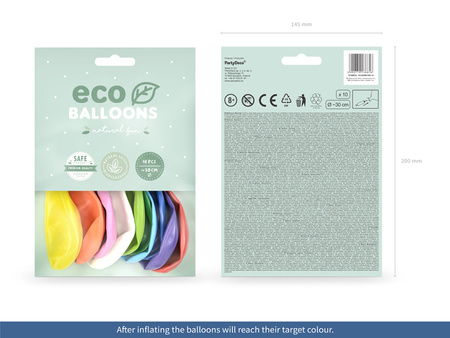 Balony Eco 26cm metalizowane, mix (1 op. / 10 szt.)