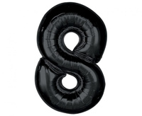 Balon foliowy Smart, cyfra 8, czarna, 92 cm