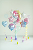 Balon foliowy Cyfra ''9'', 86cm, pastelowy tęczowy