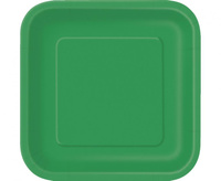 Talerzyki papierowe, ciemnozielone, 18 cm, kwadratowe, 16 szt.