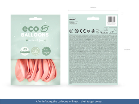Balony Eco 30cm metalizowane, różowe złoto (1 op. / 10 szt.)