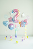 Balon foliowy Cyfra ''2'', 86cm, pastelowy tęczowy