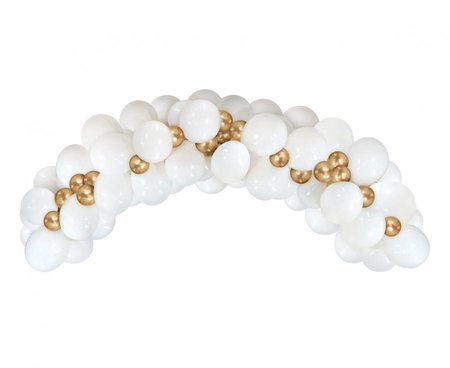 Girlanda balonowa biało-złota, 70 szt.