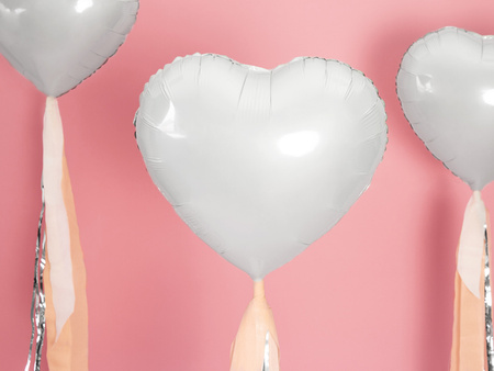 Balon foliowy Serce, 45cm, biały