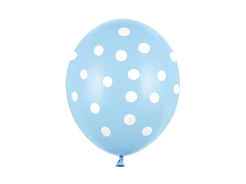 Balony 30cm, Kropki, Pastel Baby Blue (1 op. / 6 szt.)