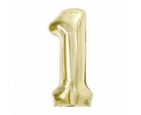 Balon foliowy , cyfra 1, szampańska, 85 cm