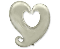 Balon foliowy 24" - "Serce Y, srebrne"