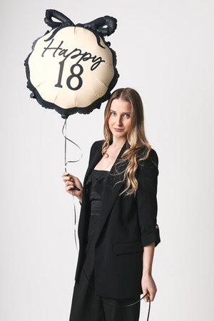 Balon foliowy pastylka Happy ''18'', 47.5x45 cm, mix