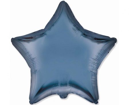 Balon foliowy 18" - Gwiazda (satynowy stalowo-niebieski)
