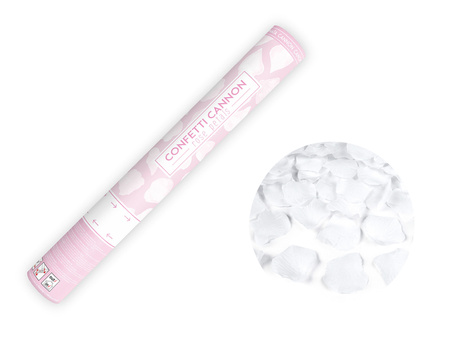 Tuba z płatkami róż, biały, 40cm